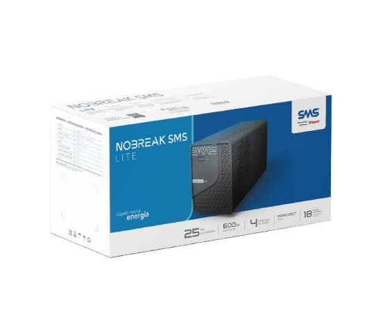 Nobreak SMS LITE 600 VA - Caixa